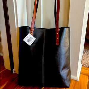 Vera Bradley Canyon Tote Black Leather NWT